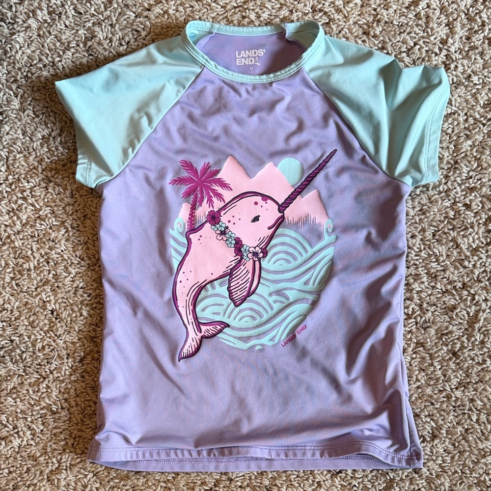 Lands' End Rash Guard - Girls Medium 8